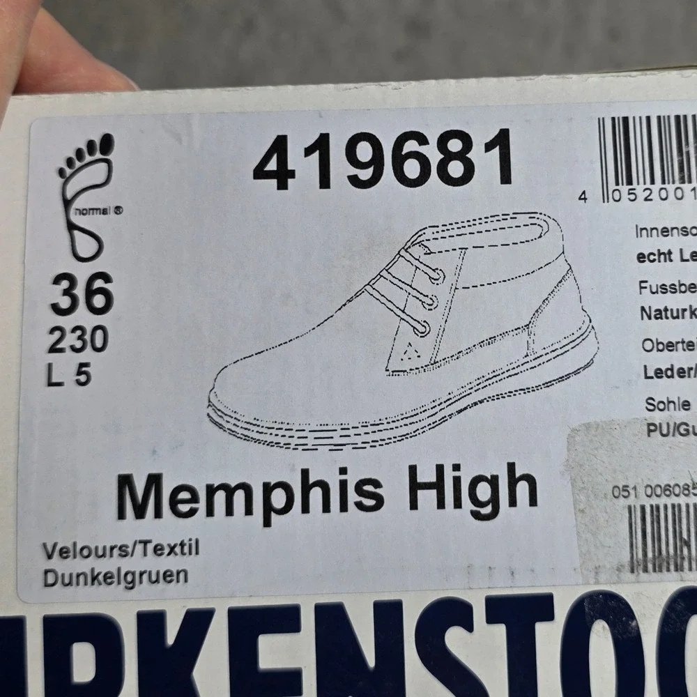 Birkenstock Memphis High Dark Green Suede Leather Chukka Boots EU 36 M 3 L 5 NIB